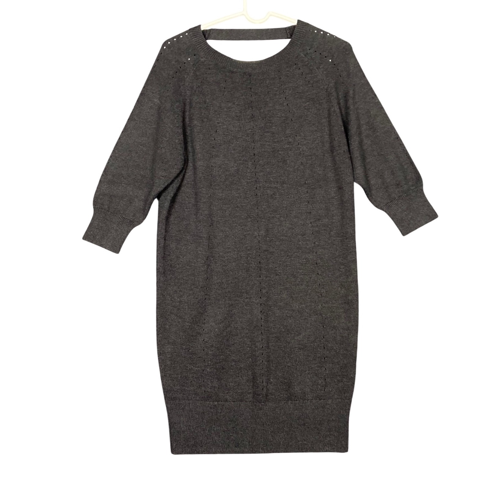 Lauren Ralph Lauren Women's Size S Charcoal Gray Knit Cutout Back Sweater Dress